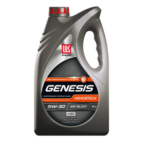 Масло моторное Лукойл Genesis Armortech 5W30 FD SL/CF A5/B5 синтетика (4 л)