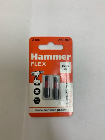 Бита Hammer Flex 203-182  TORX-25  25мм, 2шт. "витринный образец"
