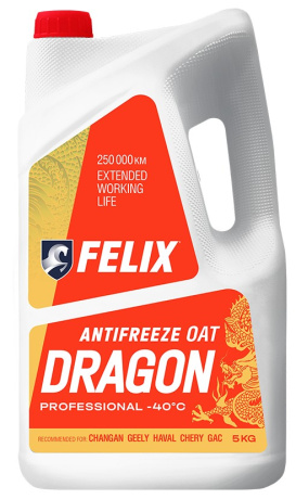 Антифриз FELIX Dragon (-40) красный G12+ 5кг